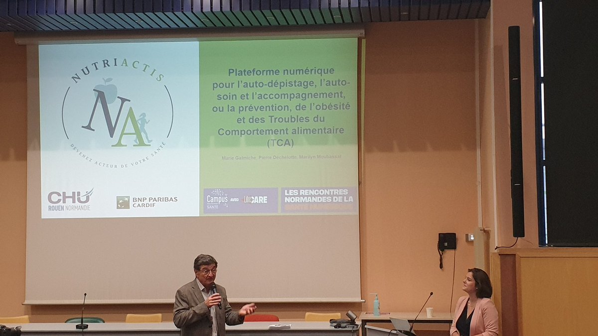 Présentation du projet NutriActis par Marie Galmiche lors de la journée santé Numérique à Rouen. @CHURouen @CampusSante76