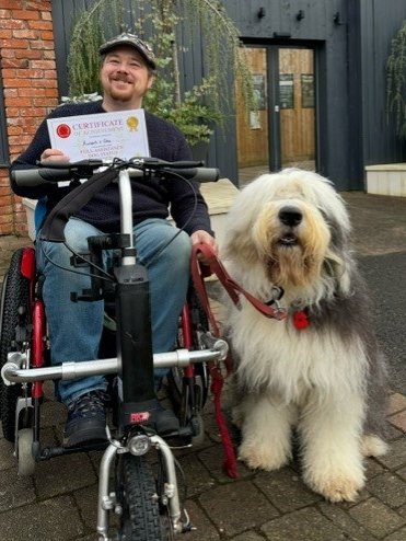 Congratulations to Richard and Odin, our most recently accredited Dog A.I.D. #assistancedog partnership! We thank them for their hard work and are so grateful to volunteer trainer, Alan Rankin, for supporting the #partnership so brilliantly #teamwork