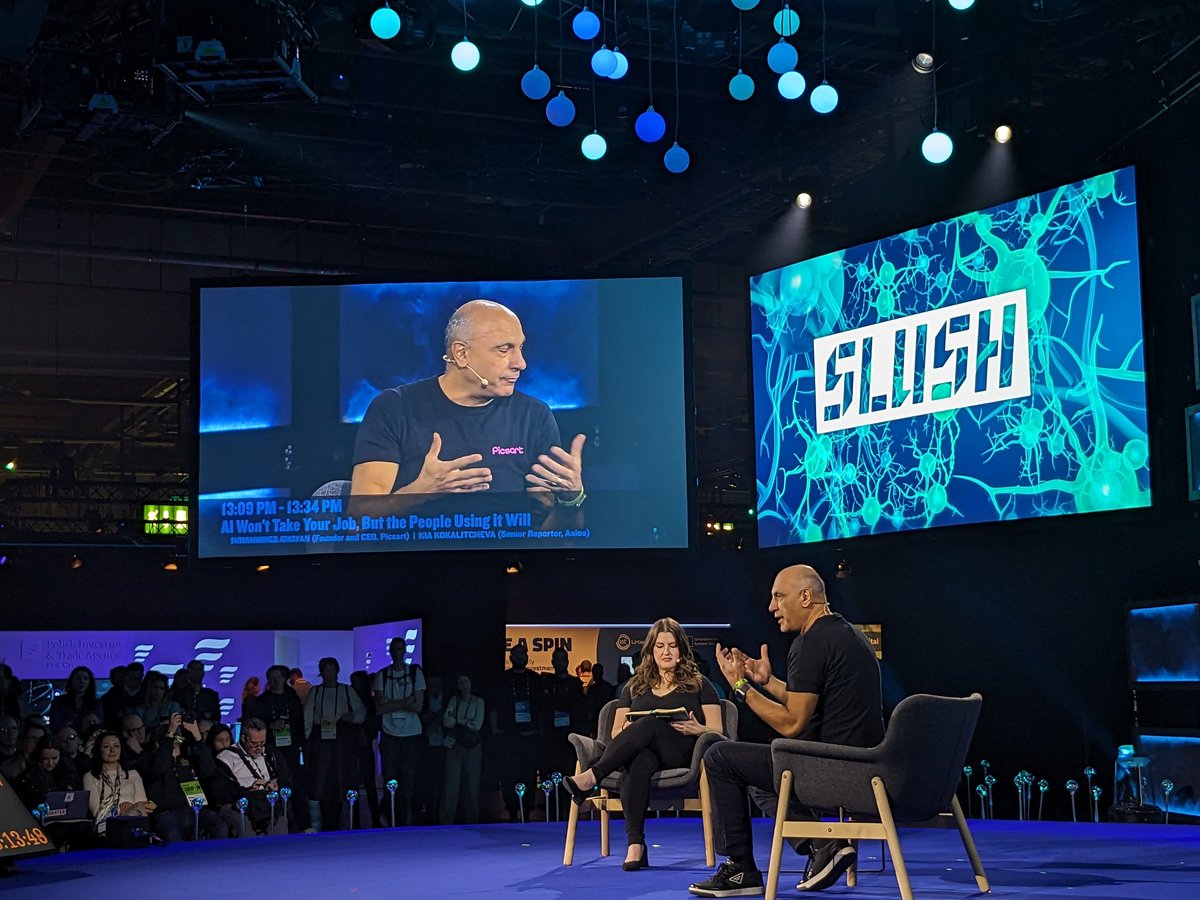 Embrace AI, and get empowered says <a href="/Picsart/">Picsart</a> CEO at #slush2023. But how to preserve human creativity? Is a new question his company has also to deal with. #GenAI