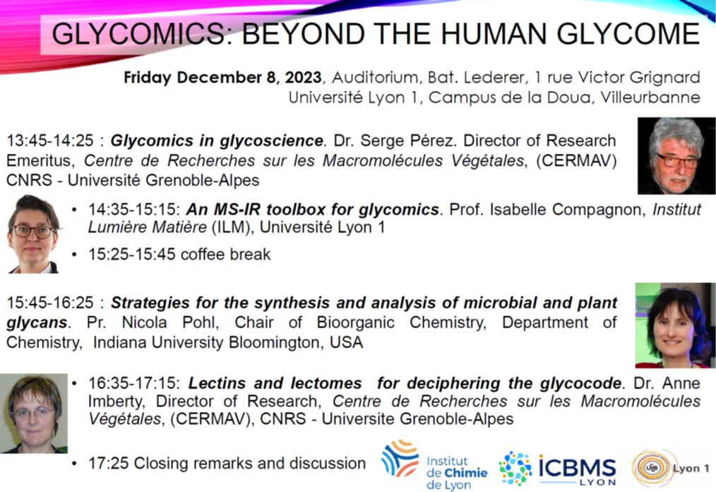 Save the date! GLYCOMICS, Beyond the human glycome @UnivLyon1 @ICBMSLyon