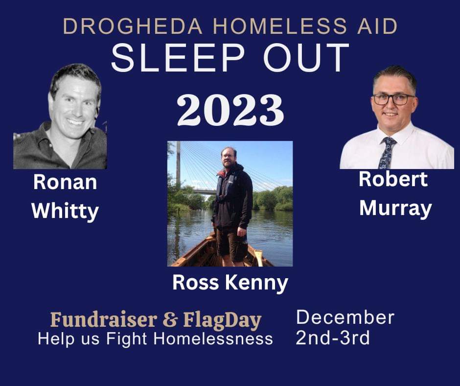 Ross @boyneboats, Robert @RobertMurrayIE & Ronan @TheMillDrogheda will be doing the sleepout for @DrogHomelessAid Saturday 2nd December.... You can donate here to support them and a really worthy cause: idonate.ie/search/Droghed… #LouthChat please repost, 😊