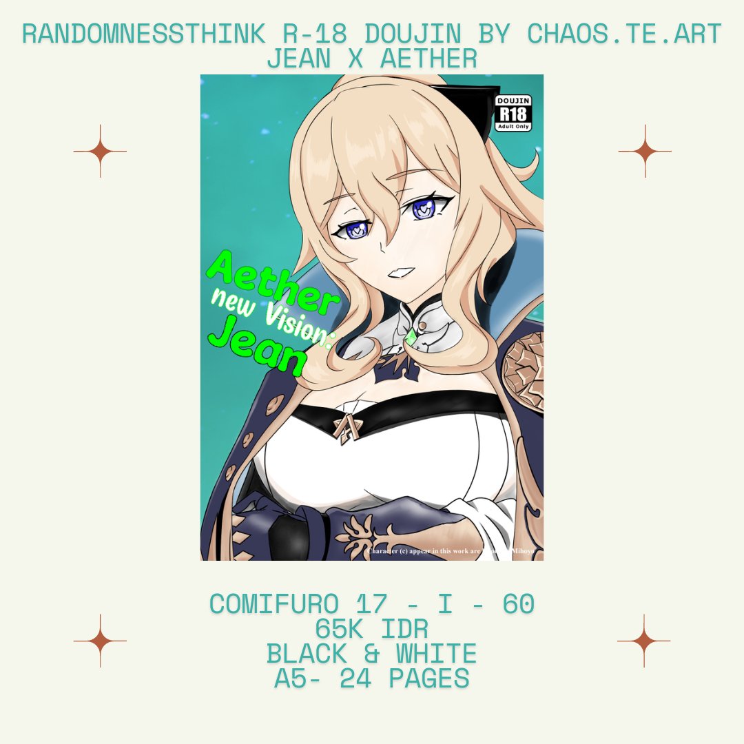 CentarumLake's tweet photo. Mempersembahkan Doujin kedua dari Aether new Vision.
Dimana #aether bersama #jean dari #genshinImpact

Link Pemesanan menyusul! catat dl, nomor meja kami!
Catat I-60!
#gi #doujin #cf #cf17 #comifuro17catalogue https://t.co/yMItPmjLj8