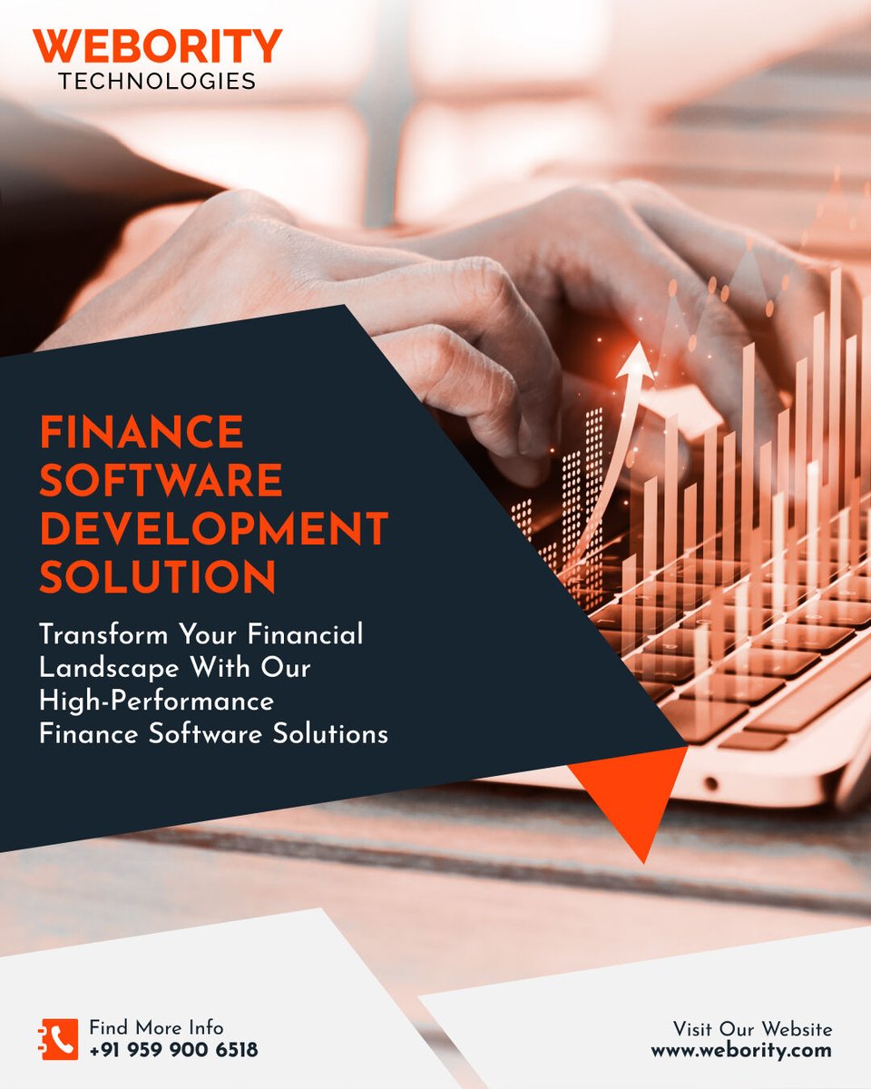 webority's tweet image. Webority - Revolutionize your financial journey with our cutting-edge Finance Software Development Solutions! 🚀 Transform the way you manage your 💰finances and elevate your business to new heights. 

#WeborityTechnology #Webority #FinanceSoftwareDeveloper #SoftwareDevelopment