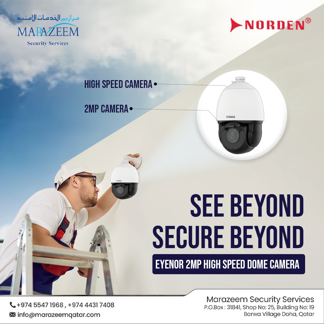 See Beyond, Secure Beyond with the Eyenor 2MP High Speed Dome Camera. Contact us now to discover advanced surveillance solutions.

☎️👉 𝘾𝙤𝙣𝙩𝙖𝙘𝙩 : +97455471968

#EyeNor #NordenCommunication 
#SmartSurveillance #SecureYourSpace
#clearvisionsecurity #doha #qatar