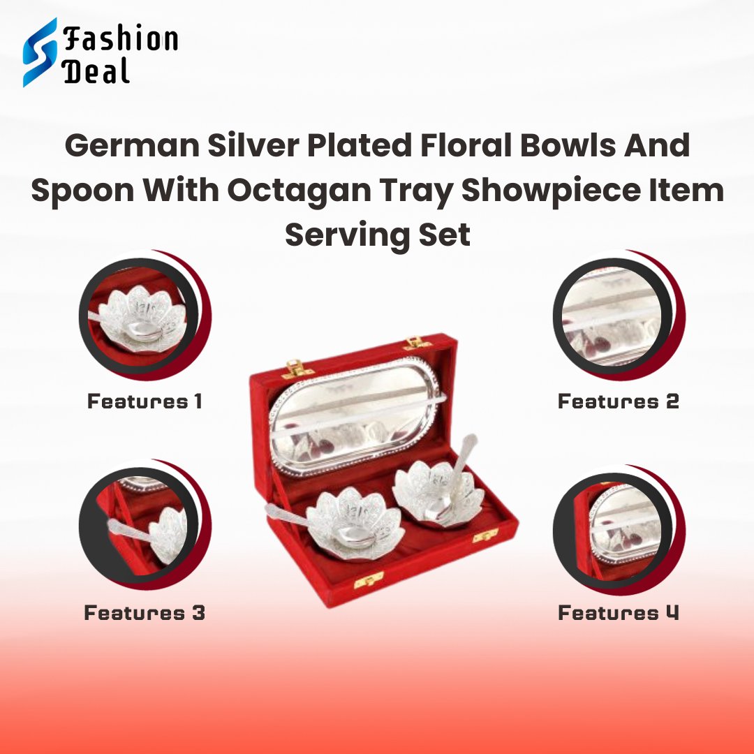 SFASHIONDEAL's tweet image. Crafted to perfection, these bowls effortlessly blend elegance with functionality. Elevate your table decor and add a touch of sophistication to every meal.

#SmartFashionDeal #SilverPlatedBowls #TableElegance #FloralDesigns #DiningDecor