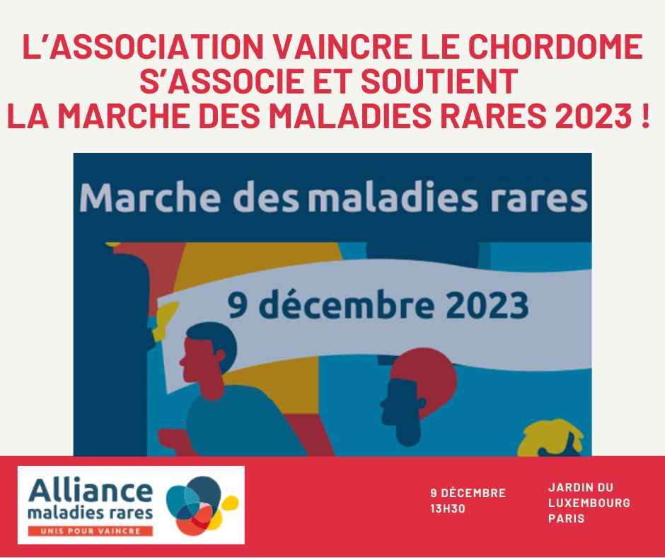 chordome_org's tweet photo. Rejoignez la Marche des maladies rares samedi 9 décembre organisée par @AllianceMR pour le #telethon2023 ! Une grande fête de l'espoir pour la communauté des maladies rares. 
RDV 13h30 au Jardin du Luxembourg. Inscription -> https://t.co/tjfoYySYtT
#jemarchepourlesmaladiesrares https://t.co/WTbQwIFZW4