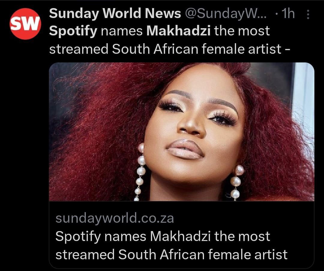 Jameschegs's tweet photo. When they made Makhadzi the face of Spotify Africa, l thought it was just PR now this !!!!

Damn Makhadzi is a queen https://t.co/hgzODXln9V