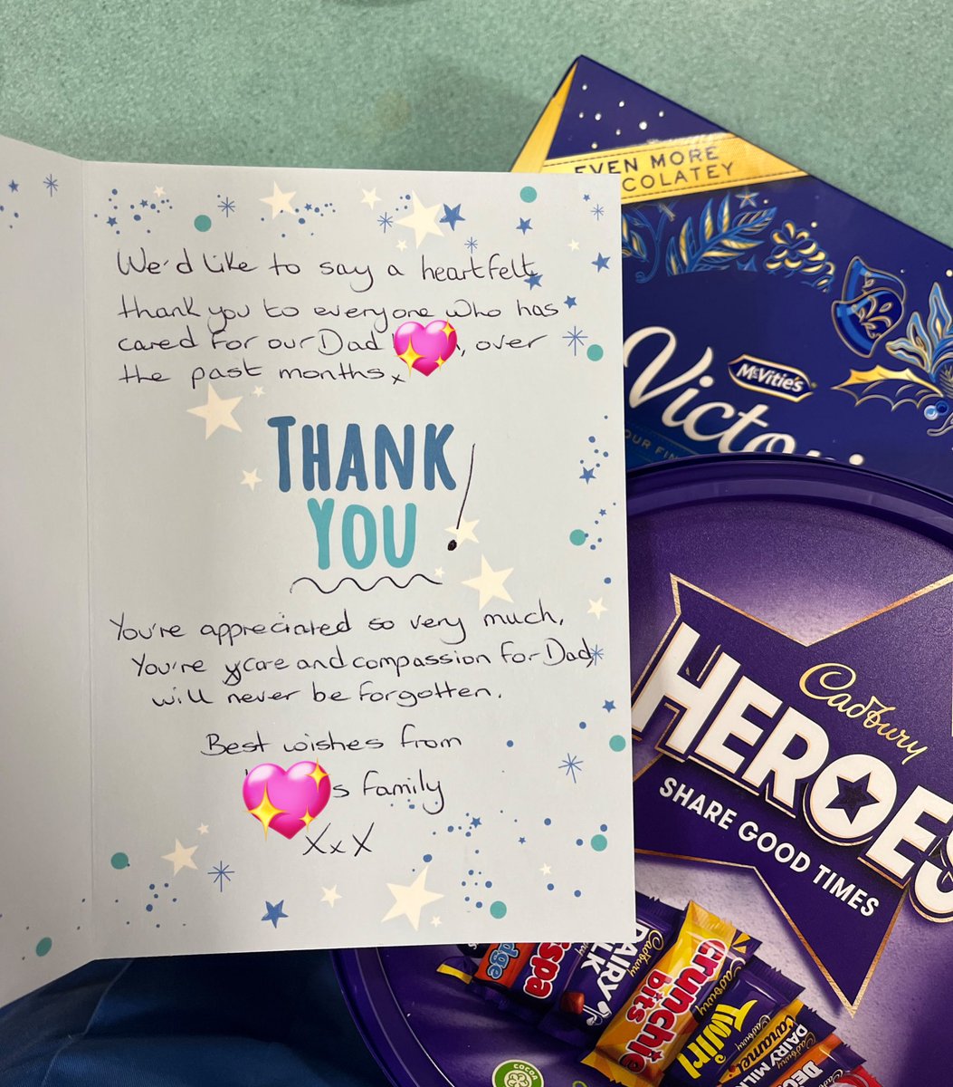 Some beautiful words in a card we received off a patients family member to say thank you for the care that was given!🥰