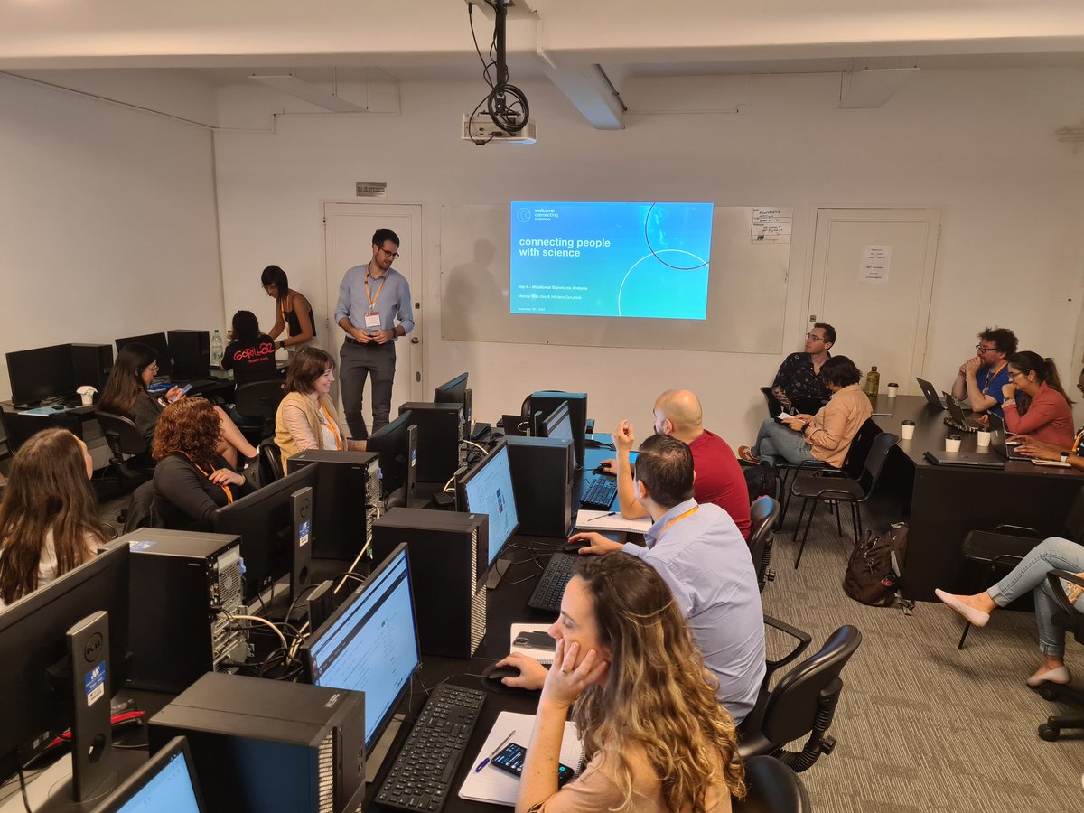 daniela_oaks's tweet photo. Day 5 of #CanGenAnalysis23 starts with @mdiazgay teaching us about #mutational #signatures, clearly one of the most anticipated modules of the week (people cheered!) @eventsWCS @InstitutodeHig1 https://t.co/qjbbzq6Yd4