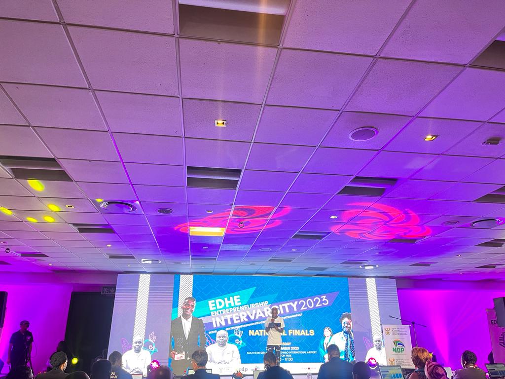 wsu_cferi's tweet photo. 🚀 Exciting day at the EDHE Entrepreneurship Intervarsity 2023 national finals! 🌟 Sending our best wish to Ncedo Ntsabo of Walter Sisulu University, pitching Qombe Maize under Category 4. 👊https://t.co/5478eIlrEa 📹 
 #EntrepreneurshipIntervarsity2023 #Innovation4Impact #EDHE https://t.co/5LEoaZFyT4