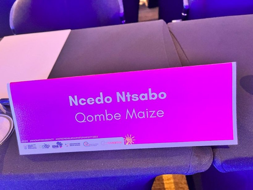 wsu_cferi's tweet photo. 🚀 Exciting day at the EDHE Entrepreneurship Intervarsity 2023 national finals! 🌟 Sending our best wish to Ncedo Ntsabo of Walter Sisulu University, pitching Qombe Maize under Category 4. 👊https://t.co/5478eIlrEa 📹 
 #EntrepreneurshipIntervarsity2023 #Innovation4Impact #EDHE https://t.co/5LEoaZFyT4