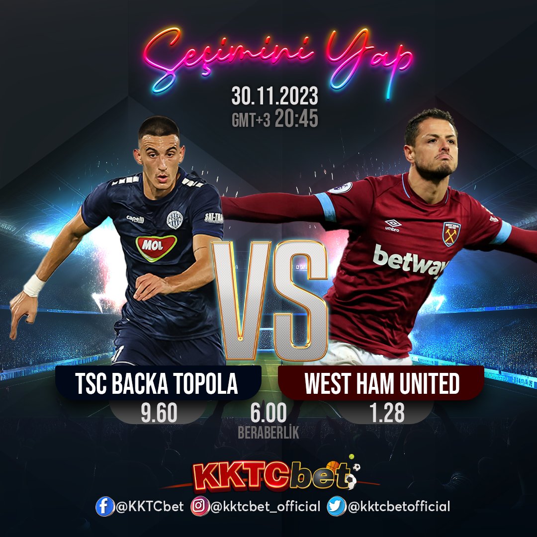 Seçimini Yap! Tsc Backa Topola - West Ham United - Favorin Kim ? #mac #followforfollowback #favorite #win #hashtag #maç #gameday #followus #game #soccergame #soccer #soccerlife #footballgame #soccertime #futbol #UEFAEuropaLeague #UEFA #tscbackatopola #westhamunitedfc