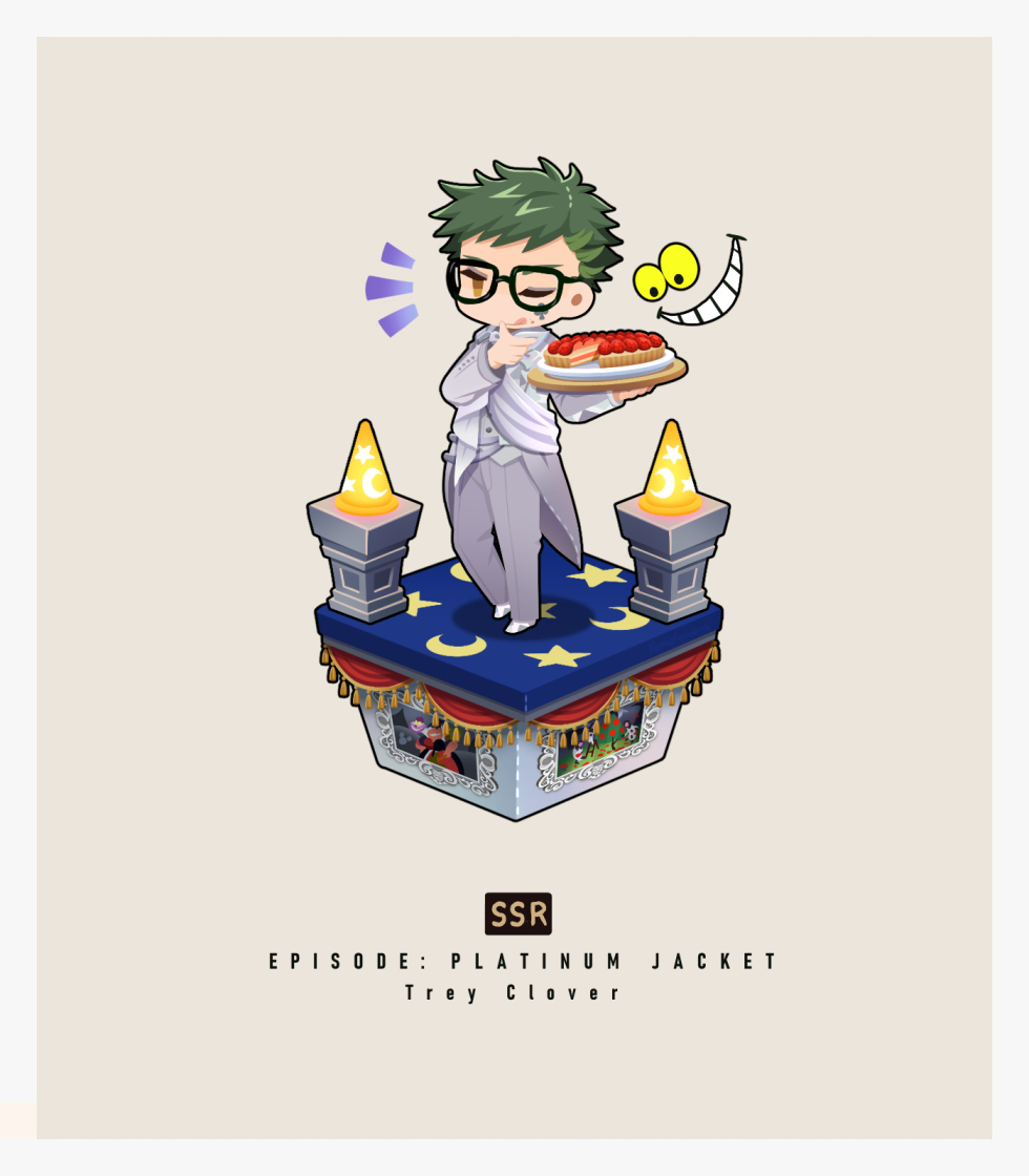 1boy male focus green hair glasses food chibi solo  illustration images