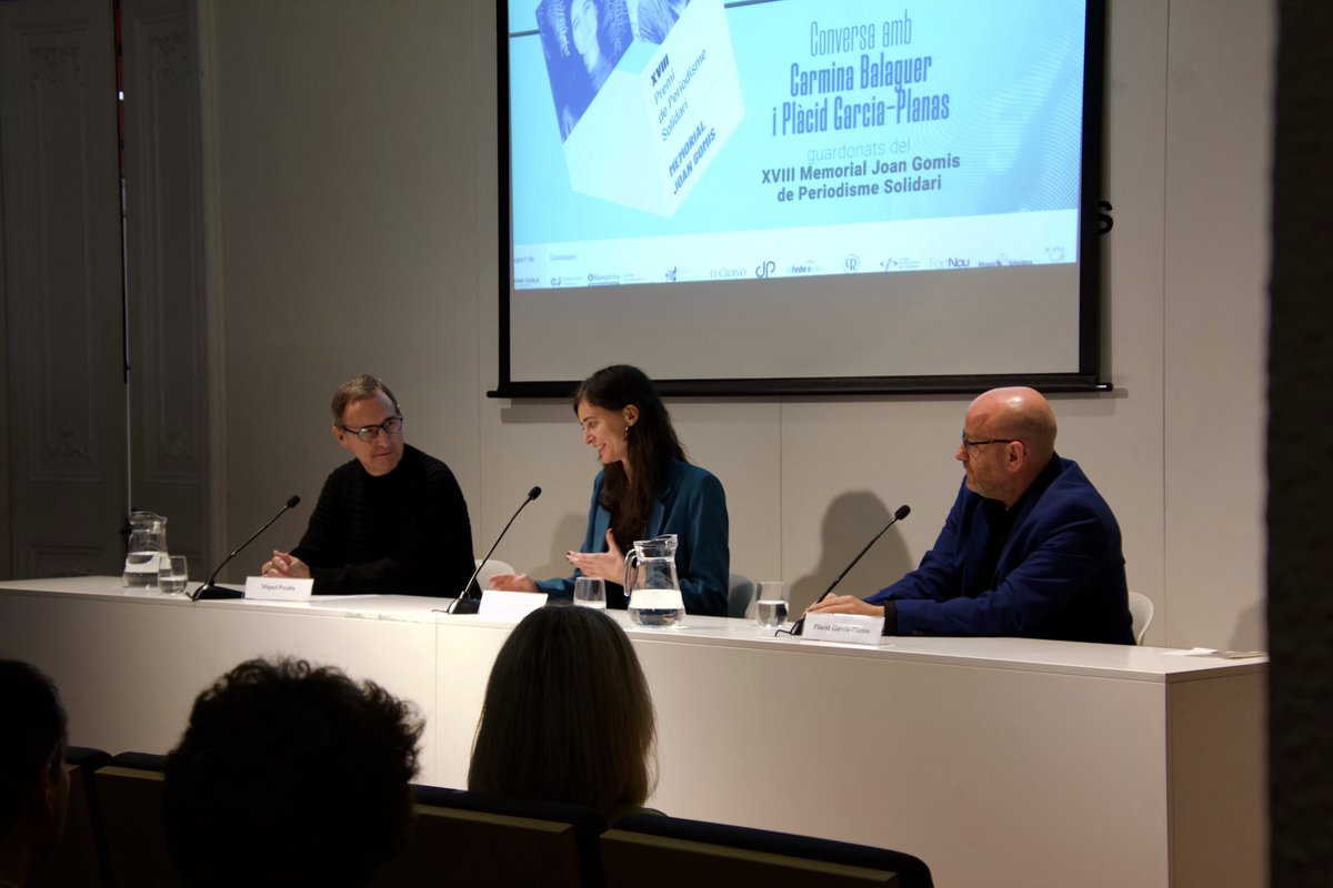 carminabalaguer's tweet photo. Ahir, recollint el #MemorialJoanGomis al @periodistes_cat juntament amb el Plàcid Garcia-Planas, vam respirar vocació, lírica i territori. Gràcies a totes i especialment al jurat i entitats convocants pel reconeixement i a @MiquelPeralta per guiar la conversa! 📷: Maria Guitart https://t.co/fbbhefSsnM