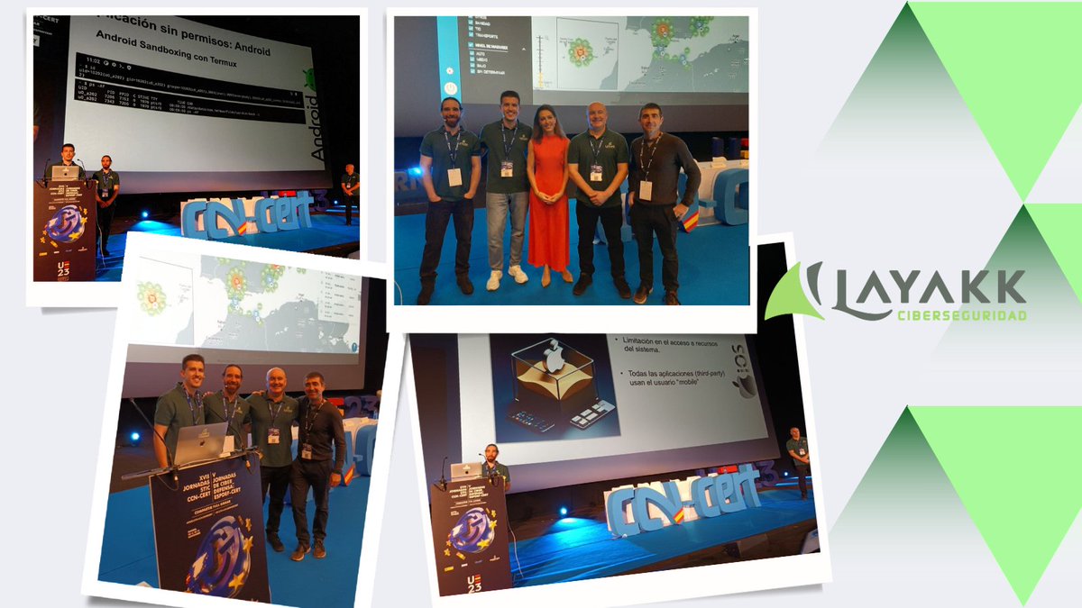 <a href="/layakk/">Layakk</a> Estamos encantados de formar parte de la #XVIIJornadasCCNCERT con la ponencia "Limitaciones en la detección de código dañino en dispositivos móviles". #VJornadasESPDEFCERT Os compartimos unos momentos de esta mañana.