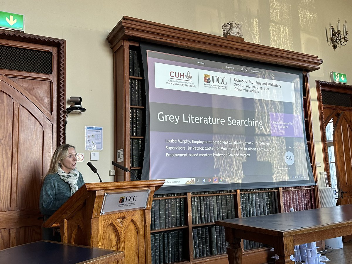 PhD student @LouiseMMurphy1 on searching the grey literature @uccnursmid