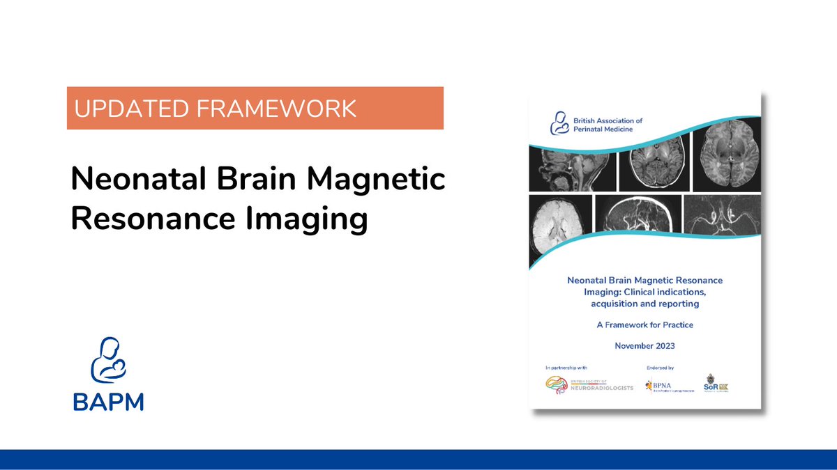 BAPM has today published the latest version of its Framework for Practice 'Neonatal Brain Magnetic Resonance Imaging Clinical Indications, Acquisition and Reporting'.

View the document here&gt; bapm.org/resources/neon…