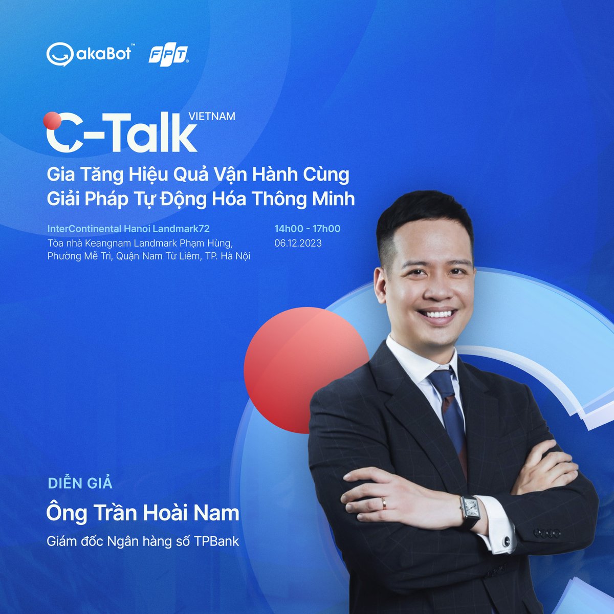 akaBot_FPT's tweet image. 💥Head of Digital Bank at TPBank - Mr. Tran Hoai Nam will be joining us at C-Talk BFSI Vietnam. 
🚀 Register now: akabot.com/c-talk-vietnam…

#FastAutomation #akaBot #RPA #automation #hyperautomation #digitaltransformation #CTalk #CTalkVietnam #BFSI