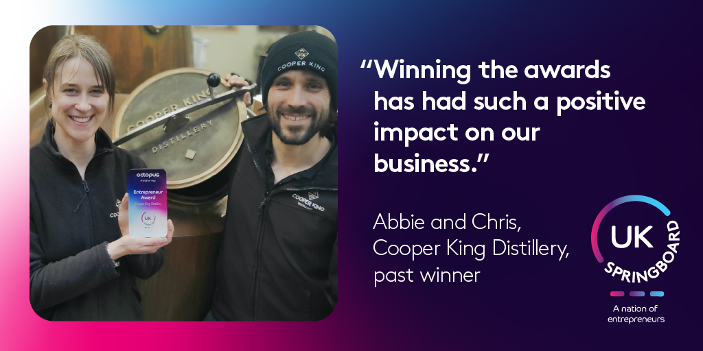 Octopus Group (@octopus_group_) on Twitter photo The 2023 Octopus Entrepreneur Awards are open!
Meet Cooper King Distillery <a href="/CKdistillery/">Cooper King Distillery</a> our 2022 winner…
Abbie and Chris were entered into the awards by their local MP <a href="/kevinhollinrake/">Kevin Hollinrake MP</a>.
Find out more about the Octopus Entrepreneur awards here: octopusgroup.com/springboard-aw… The 2023 Octopus Entrepreneur Awards are open!
Meet Cooper King Distillery <a href="/CKdistillery/">Cooper King Distillery</a> our 2022 winner…
Abbie and Chris were entered into the awards by their local MP <a href="/kevinhollinrake/">Kevin Hollinrake MP</a>.
Find out more about the Octopus Entrepreneur awards here: octopusgroup.com/springboard-aw…