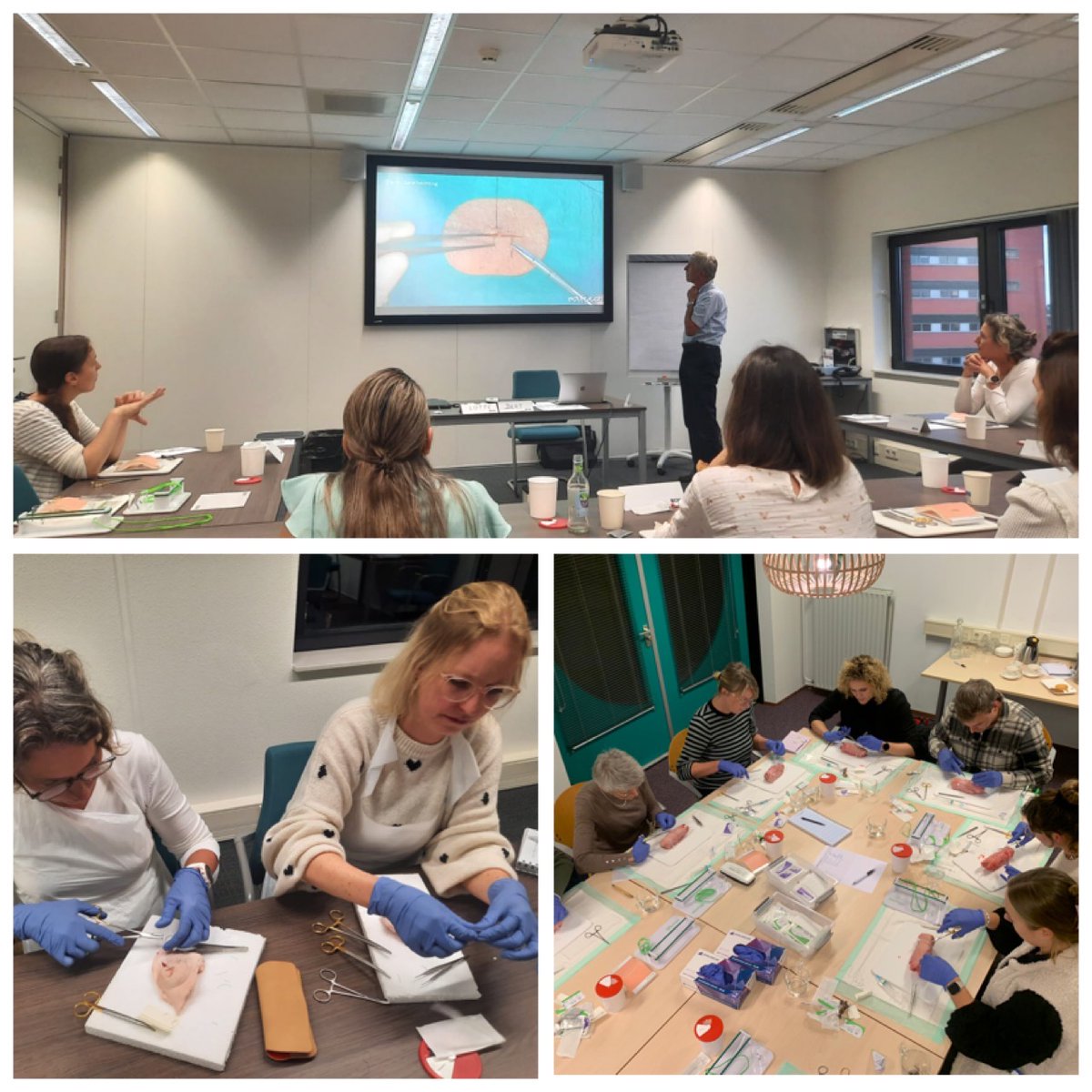 Edustitch's tweet photo. Gisteren verzorgden wij onze geaccrediteerde Basic Surgical Skills cursus in Groningen. Twee groepen professionals leerden over de do's &amp; don'ts &amp; spijkerden hun hechtvaardigheden bij. Ook je #hechtskills bijspijkeren onder professionele begeleiding? https://t.co/NXn6DH95Vs https://t.co/zvpvAvYD9B