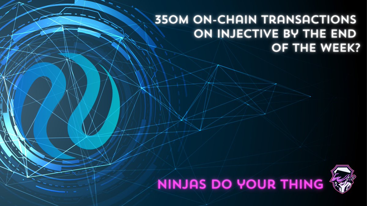zohandisco2's tweet photo. ⛓️ 350M on-chain transactions on Injective by the end of the week? 
🚀 That's some serious action! Time for the ninjas to show their prowess! 💪 
#INJ #Injective #NinjaCommunity #DeFi #Crypto #Blockchain https://t.co/cQPkIGjLtp
