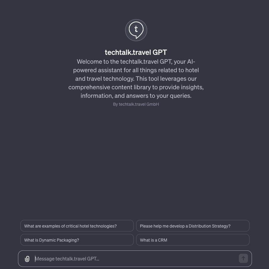👉 chat.openai.com/g/g-0L6f7dIOj-…

Our new #techtalktravel GPT is a go-to online resource for the latest in hotel and travel technology. Sourced from our archive of content, access a wealth of information on tech trends, operations, and innovations that are reshaping the hospitality
