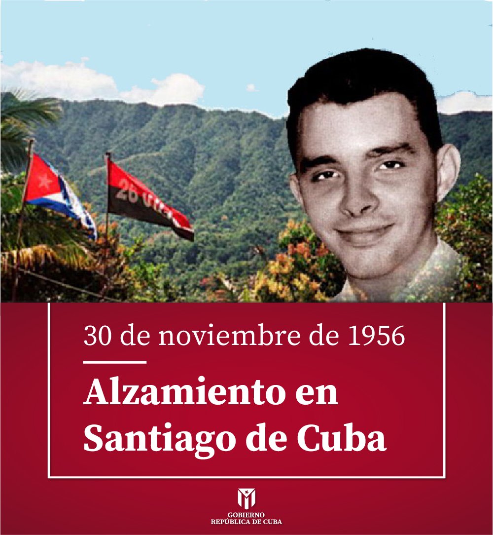 Aquel 30-11-1956 se escribió una página de heroísmo en la historia de #Cuba. Ese día los jóvenes protagonistas de la acción, organizados y dirigidos por Frank País, vistieron por primera vez el uniforme verde olivo y el brazalete rojo y negro del M-26-7.
#CubaViveEnSuHistoria