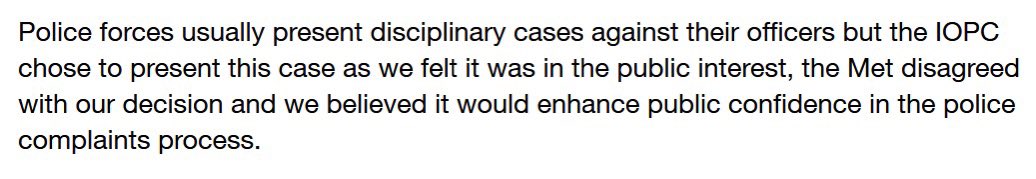 Nothing to do with whether there was Misconduct or not, but whether it made <a href="/policeconduct/">Independent Office for Police Conduct (IOPC)</a> look good or not..👀

That’s pretty damning. #ThinBlueLine 🚨
