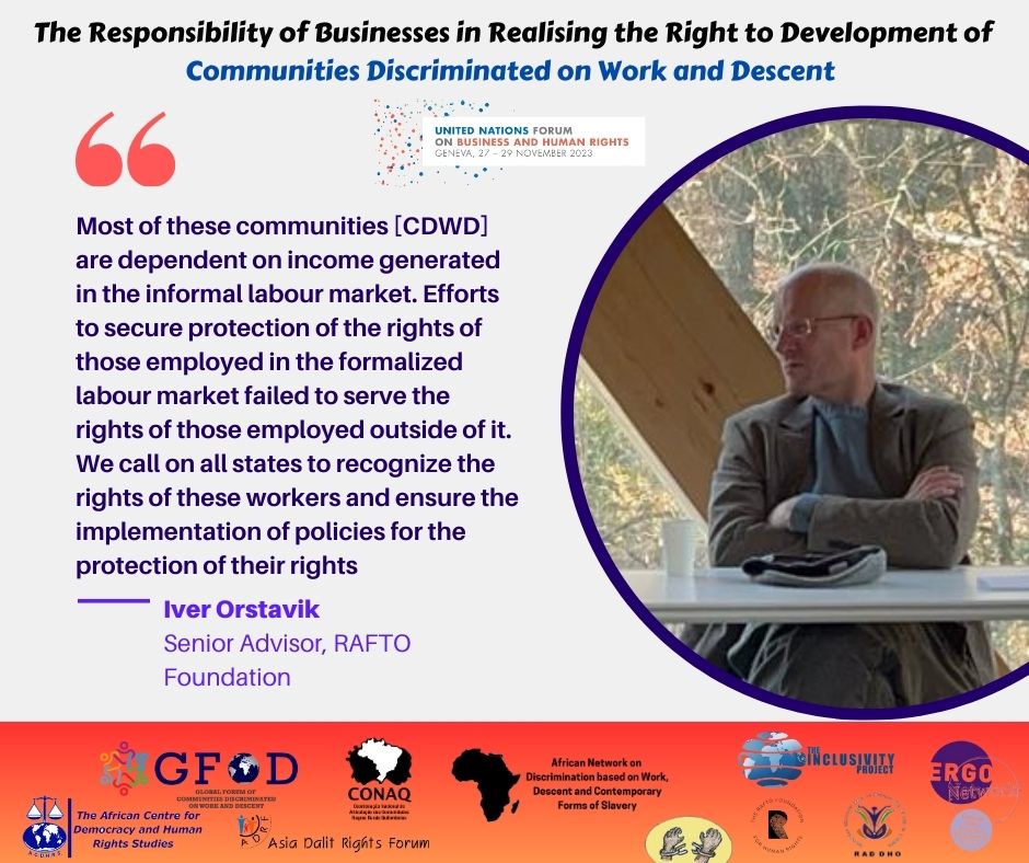 CastoutSlavery's tweet photo. Here are some highlights and reflections from the side-event organized by #GFoD yesterday alongside #UNForumBHR. Issues of #CDWD were discussed with a focus on The Right to Development, Protection of the rights of informal labour, building state mechanisms, #SDG Action etc. https://t.co/pDsLPnDLnA