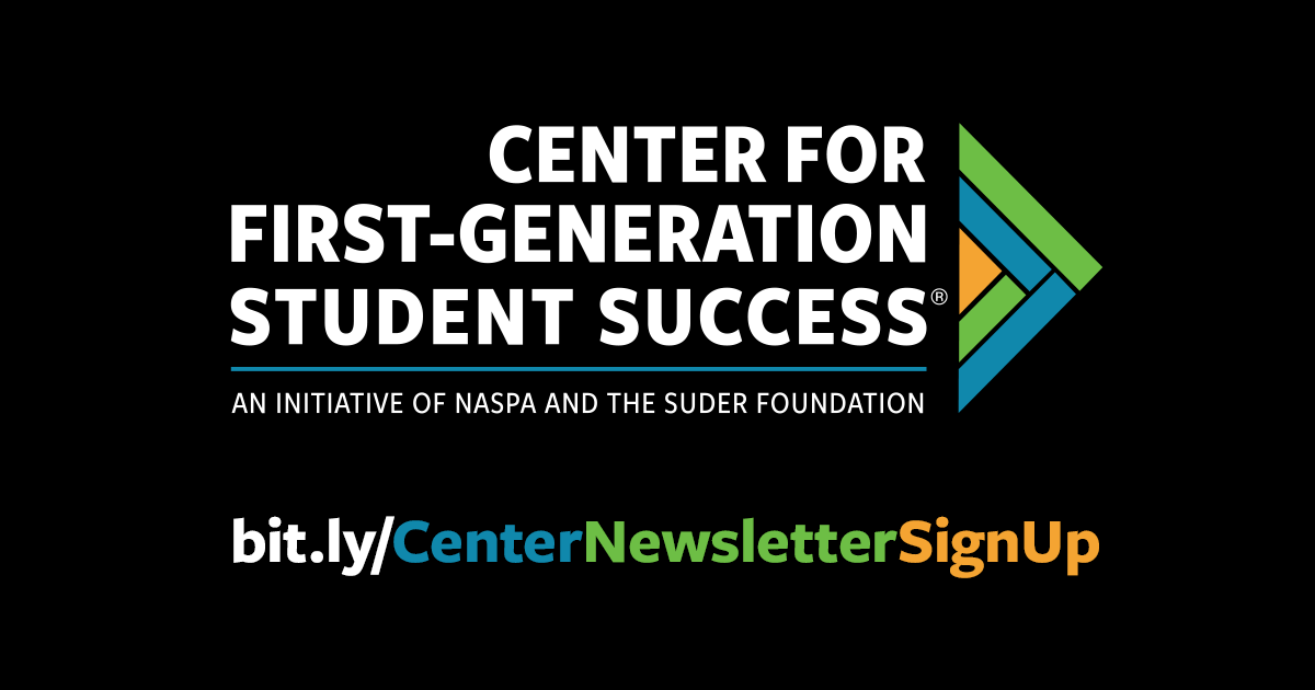 Don't miss out on a valuable #firstgen resource full of announcements, updates, and institutional highlights. Sign up today to receive the Center newsletter at bit.ly/CenterNewslett….