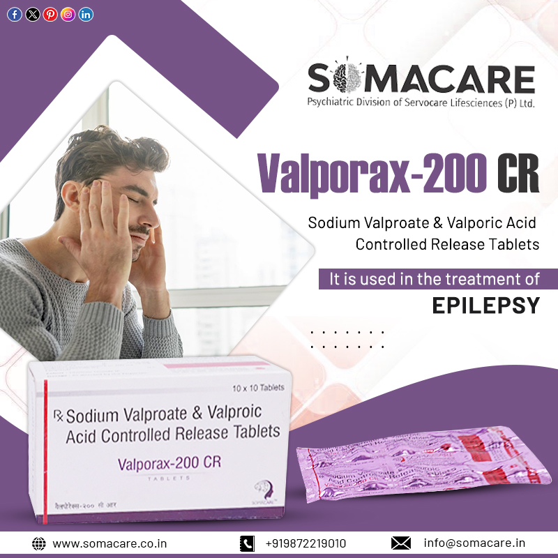 Somacare is an ISO Certified PCD Pharma Franchise Company in India that offers 'Valporax-200CR' Tablets used to treat epilepsy.

Website: somacare.co.in 
Call us: +919872219010 
Email: info@somacare.in

#pcdfrachise #neuropsychiatryfranchise #pcd #franchisebusiness