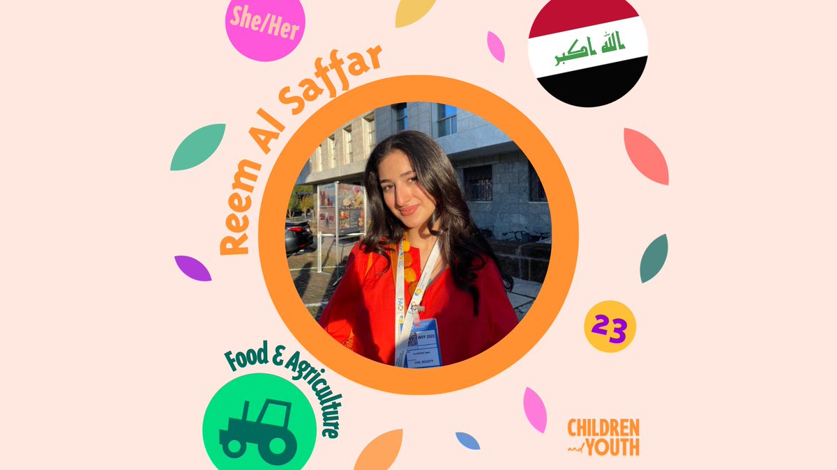 CYPavilion's tweet photo. @saaduakkas @EcoSpectrumm @chowder_1997 Shreya K.C. @kcshreya1, NDCs and GST 📝
Ahmad Yazan @yazan_miri1, Children and Youth 👫
Reem Al Saffar @reemalsaffar, Food and Agriculture🚜
Melyn Abisa, Nature and Land Use 🌿 https://t.co/FS1XESe5z3