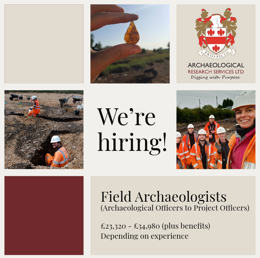 **Field archaeologists needed**

Do you have a passion for digging and exploring the past? Come and join our award-winning team and see what you can find!

archaeologicalresearchservices.com/current.../

#archaeologist #Sheffieldjobs #Hebburnjobs #Bedfordjobs #Salejobs #Manchesterjobs #PeakDistrict