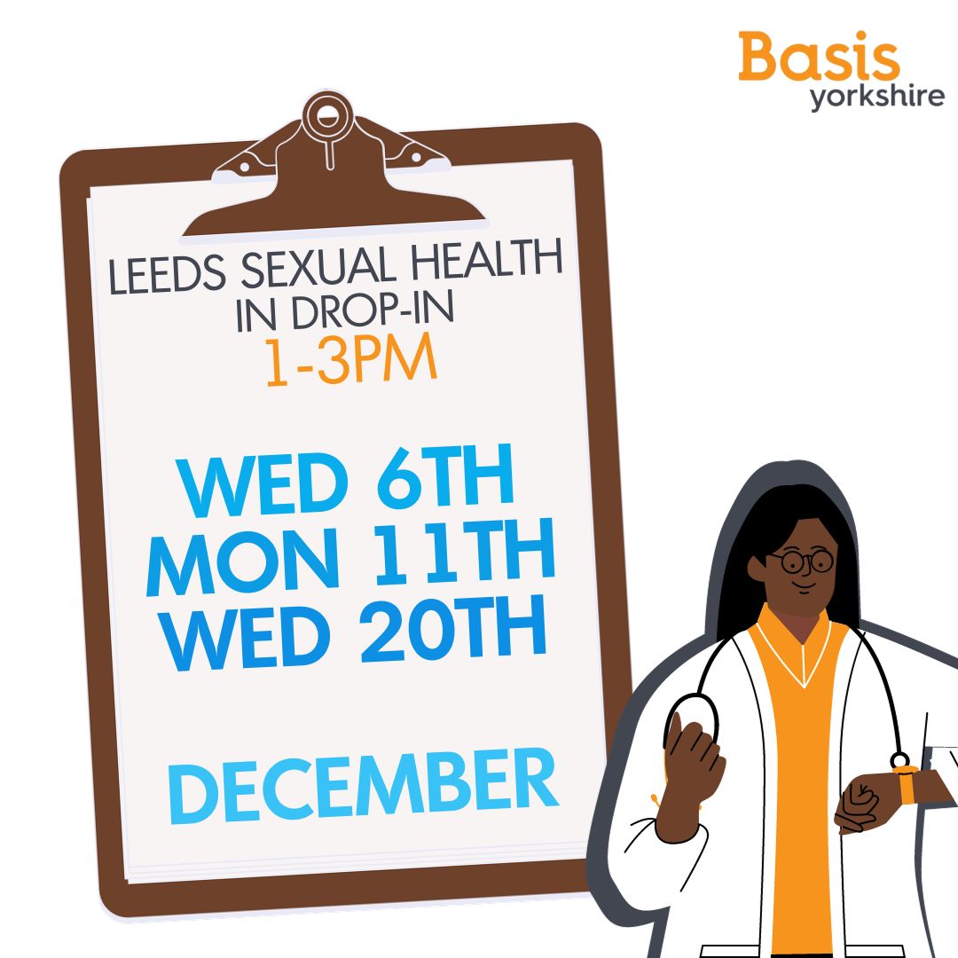 These are our December 2023 dates for sexual health testing, checks and support! @LeedsSexHealth are at Basis on Wednesday 6th, Monday 11th and Wednesday 20th from 1-3pm. #Support #SexWork #Leeds