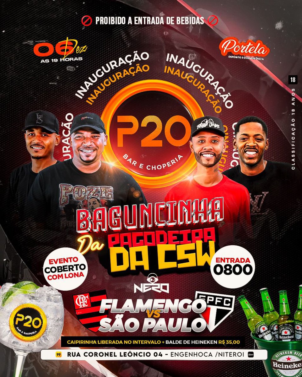 Brota e convoca, quarta dia 06/12 estreia nossa baguncinha no bar e choperia P20 na entrada da coronel Leôncio!!!!
