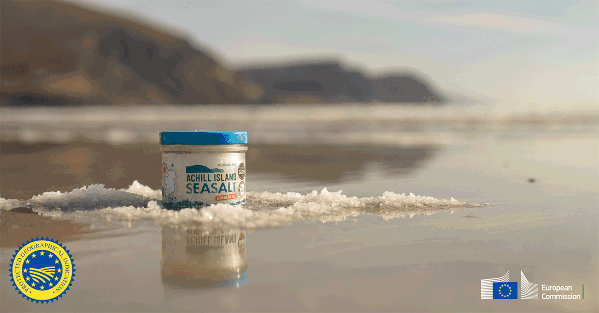 Congratulatons to @achillseasalt 🇮🇪 which has just been added to the list of EU Protected Designations of Origin (PDO). ‘Achill Island Sea Salt’ is the name given to naturally harvested sea salt from the waters around Achill Island in #Mayo. Read more 👉 europa.eu/!pHkFh6