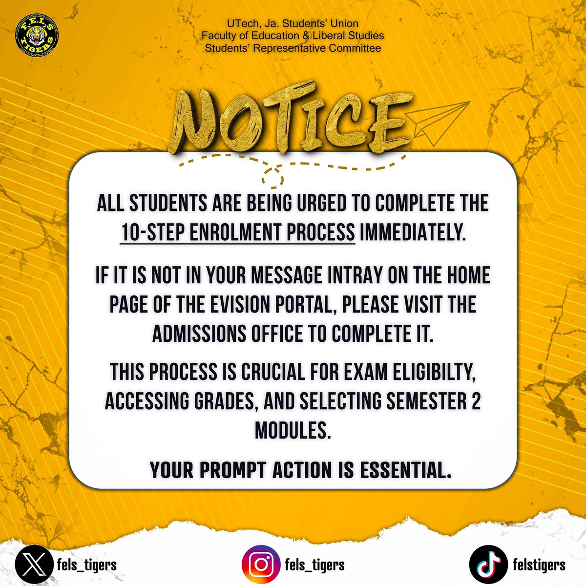 Fels_tigers's tweet photo. ‼️🐯Urgent Tiger Notice🐯‼️Please ensure that you have completed ALL the enrolment steps as promptly as possible. If you already completed this process, double-check to ensure you are in the clear. https://t.co/QcPYgj6Ypd