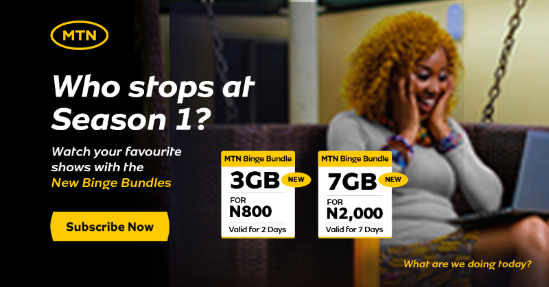 MTNNG's tweet photo. Binge-watch your favorite shows without limits with MTN Binge Bundles!

Subscribe now to enjoy.

#MTNBingeBundle