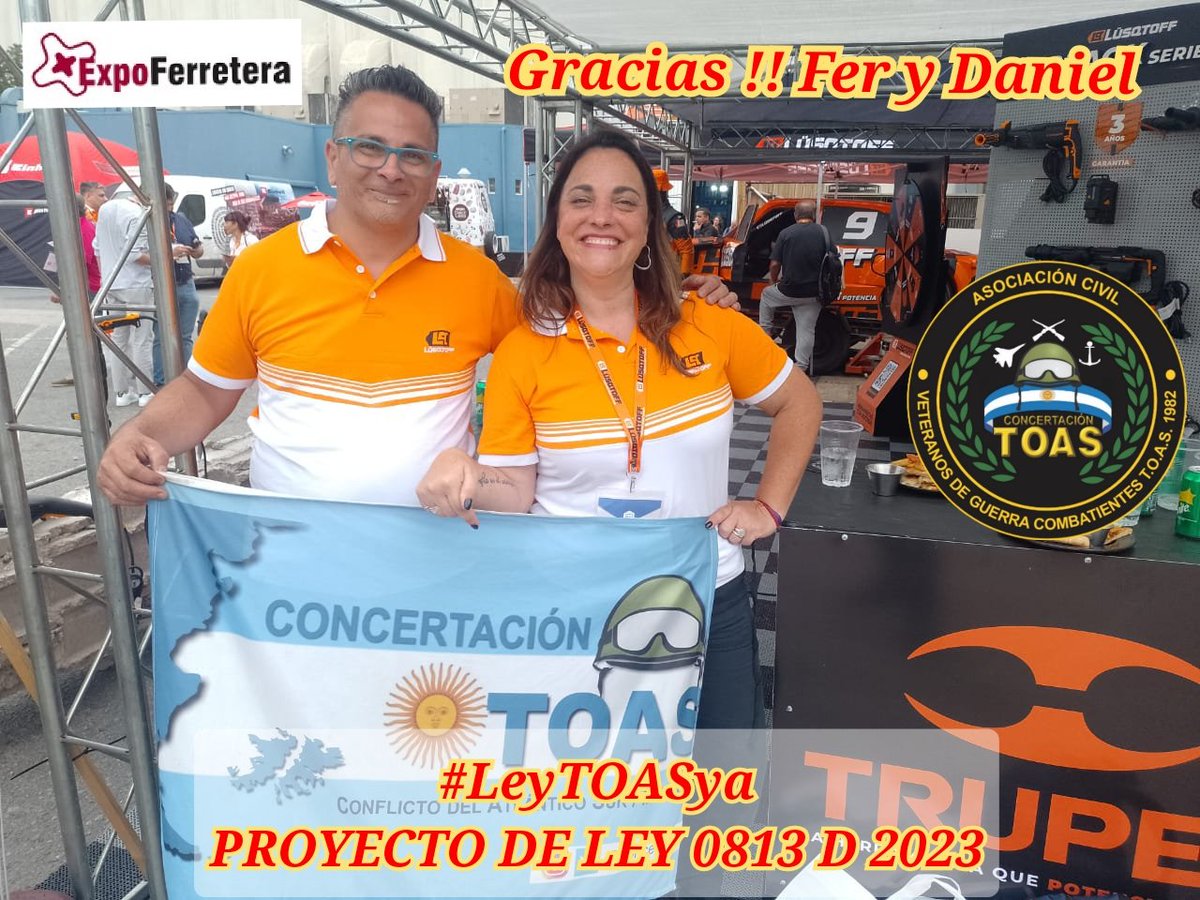 ToasPrensa's tweet photo. #Expo2030 #Expoferretera Gracias por el apoyo a la #LeyTOASya #ProyectoDeLey0813D2023 #NoTodoPasoEnMalvinas @DiputadosAR @SenadoArgentina https://t.co/YHtW7dN43D https://t.co/cMjR0oSwxa