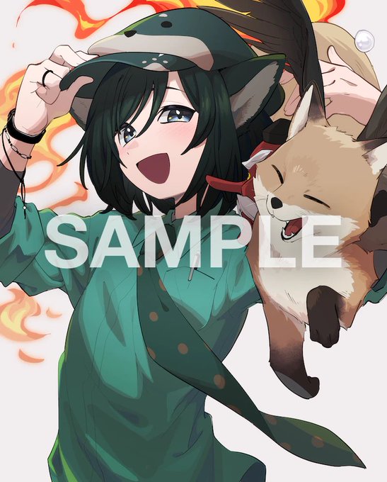 「animal ears hand on headwear」 illustration images(Latest)