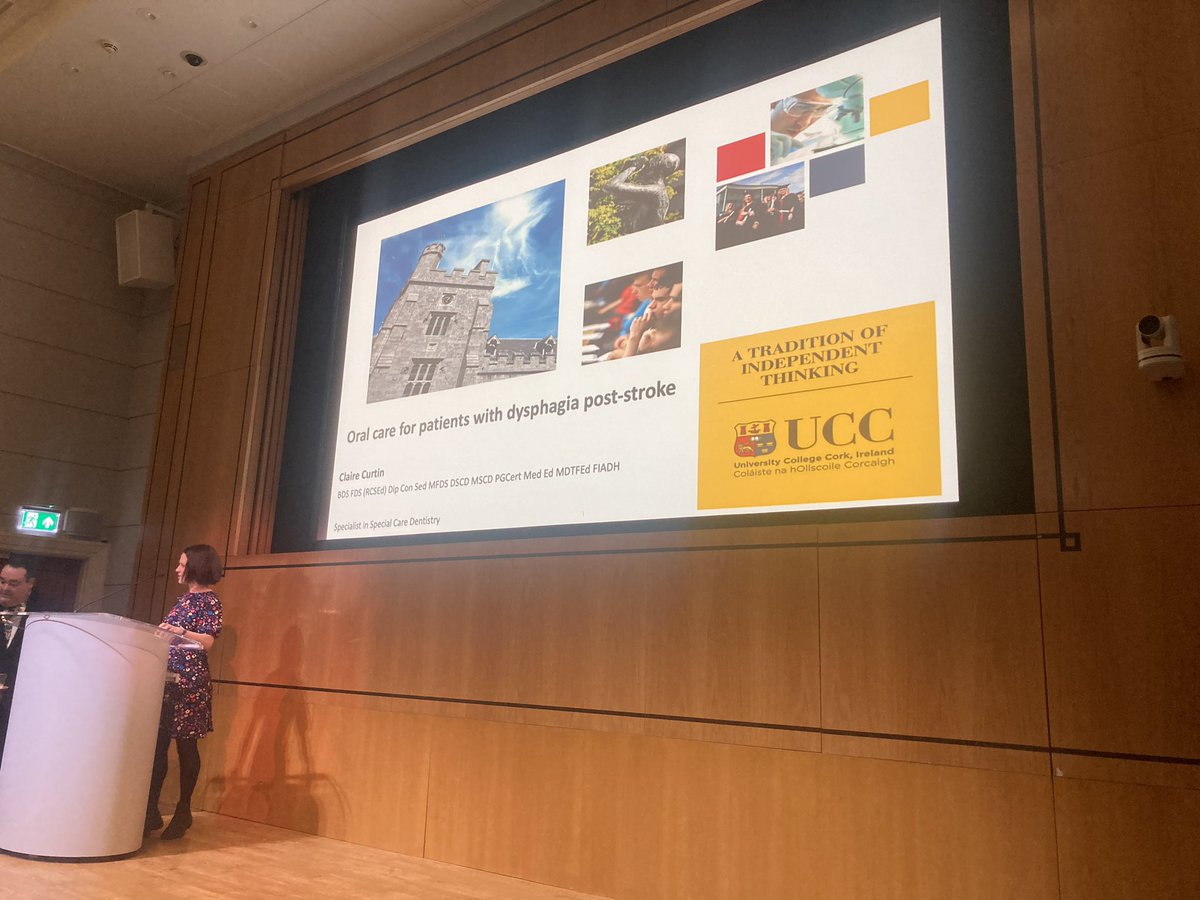 Claire Curtain presenting on dysphagia post stroke    37-78% of people post stroke will have dysphagia #bsgconf2023