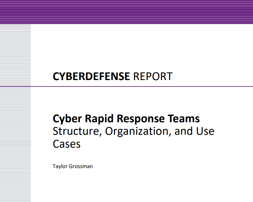 CSS_ETHZurich's tweet photo. 🔔 Discover the newly released Cyberdefense Report "Cyber Rapid Response Teams Structure, Organization, and Use Cases" by @tgrossman_ .
#CyberCSS #cyber
⬇️Read the complete publication ⬇️
https://t.co/Z9qpQu8ZPb https://t.co/DrB9p5SBrh