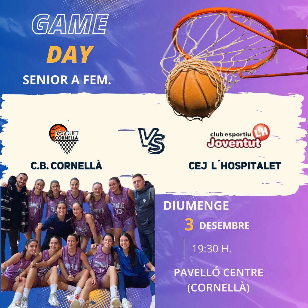 BasquetCornella's tweet photo. Desè partit de 2ª Catalana.
⁠
🗓️ Diumenge 3 de Desembre⁠.
⁠
⌚️ 19:30 H⁠.
⁠
📍 Pavelló Centre (Cornellà)⁠.
⁠
🔵 vs CEJ L´Hospitalet.

Us esperem!! En joc el liderat..!!
⁠
⁠
🔵 #somblaus #somfamiliablava #somCornellà #juntssommesforts⁠
#cbc2023 #ligaeba https://t.co/BNraGffDsd