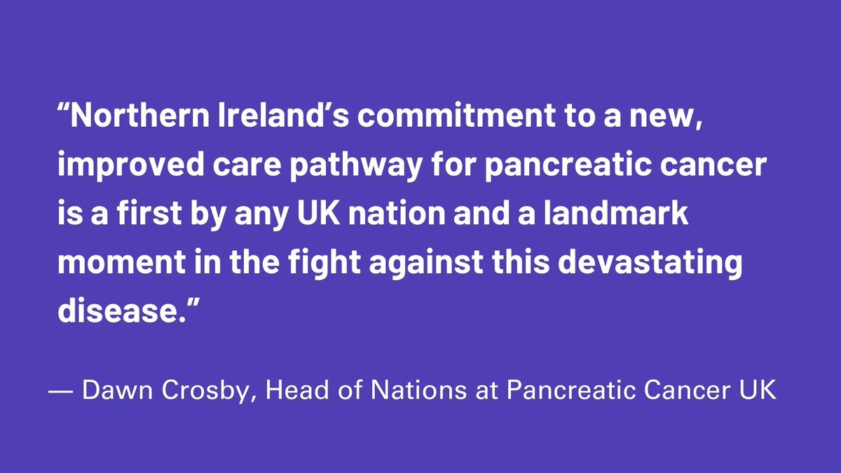 We are enormously proud to announce our partnership with @healthdpt & @NIPANC_ to develop a regional care pathway for #PancreaticCancer patients in Northern Ireland. The model we have developed represents the consensus of health professionals, patients & their loved ones. (1/3)