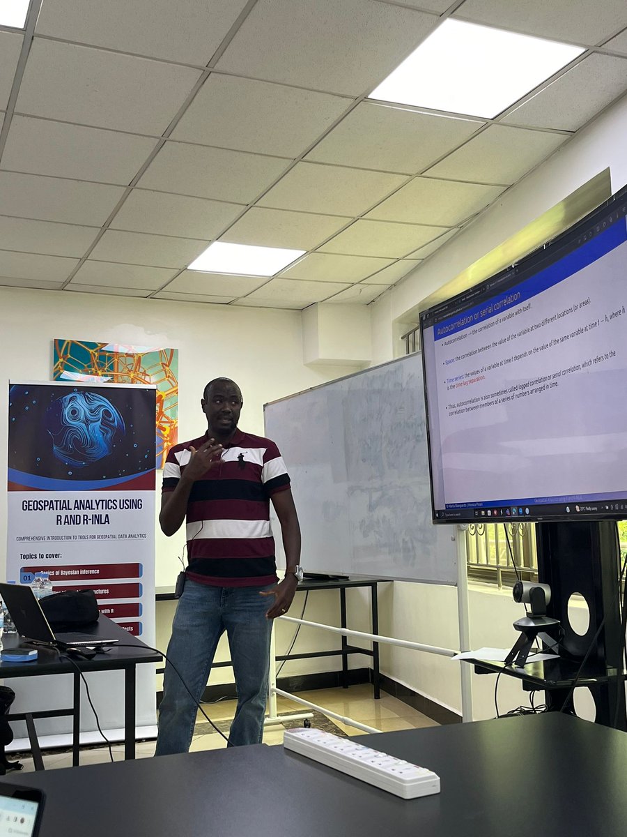 Another day teaching, geostatistics is the topic of today @AIMS_Rwanda @imperialcollege @monpirani @GBucyibaruta