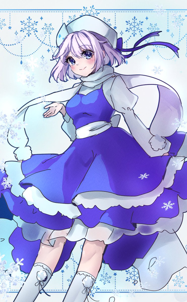 letty whiterock 1girl solo white scarf long sleeves hat smile scarf  illustration images