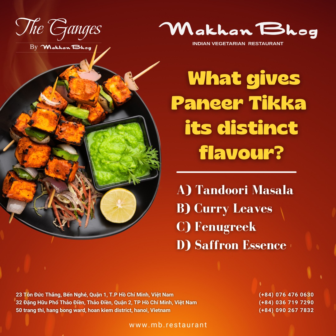 Discover the secret behind #PaneerTikka distinct taste. 

#MakhanBhog #TheGanges #FoodieFavourites #TasteSensation #Indianfood #FoodieAdventures #IndianCuisine #FlavourfulEats #DeliciousDelights #Vegetarian #Vegetarianfood #Hanoi #Hochiminh #Vietnam #VietnamTravel