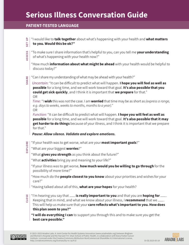 #hapc friends, can we all agree this looks super similar to a serious illness conversation? Looking at you @rbernack @dbljsndrs @AriadneLabs In case there was any doubt -attention to substance use is in our lane. We have the skills Harm reduction saves lives