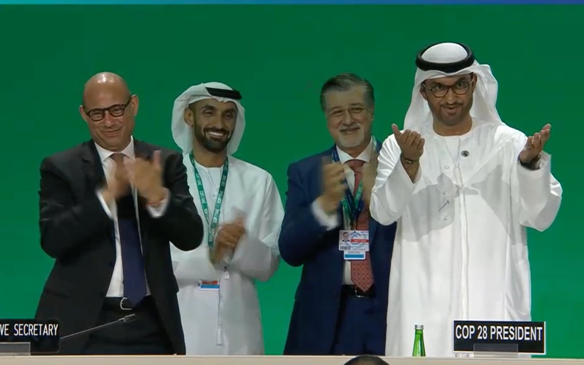 ⚡️BREAKING NEWS ⚡️: The draft decision for the #LossAndDamage Fund has been adopted by the COP and CMA at #COP28. Stay tuned as pledges are expected in this session. The #LossAndDamage Fund is now operationalised!