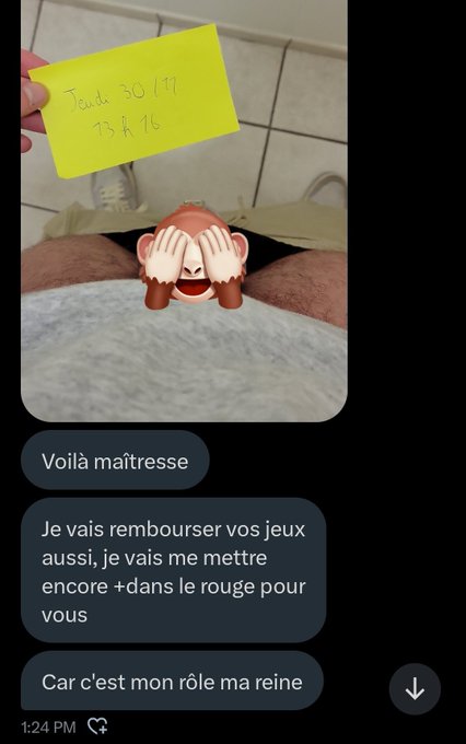 Notez la PETITESSE de l'emote pour cacher la cage. https://t.co/j7Wn49kjez<a href="/tag/findom"class="tags"><span>#findom</span></a><a href="/tag/paypig"class="tags"><span>#paypig</span></a><a href="/tag/moneyslave"class="tags"><span>#moneyslave</span></a>